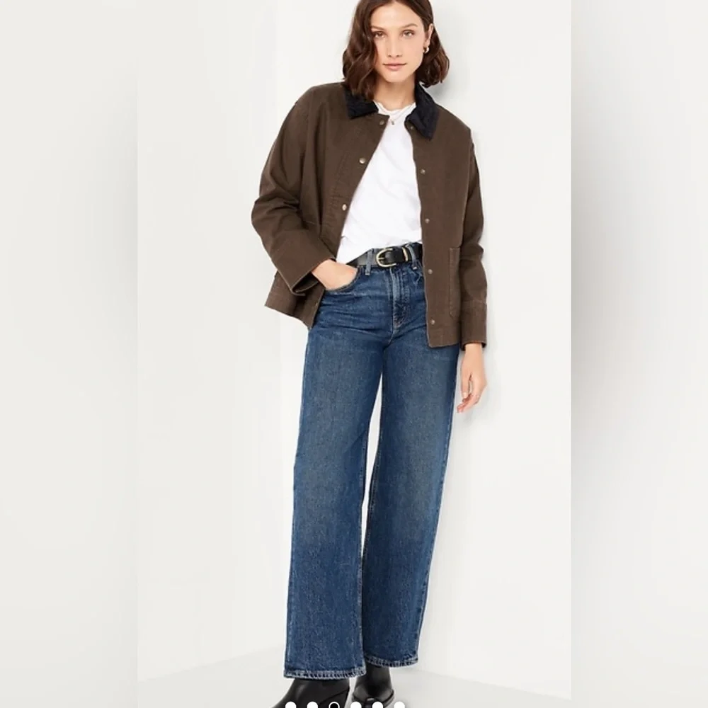 Old Navy Canvas Corduroy Chore Jacket Coat Barn Ranch Gorpcore Fall Oversized
